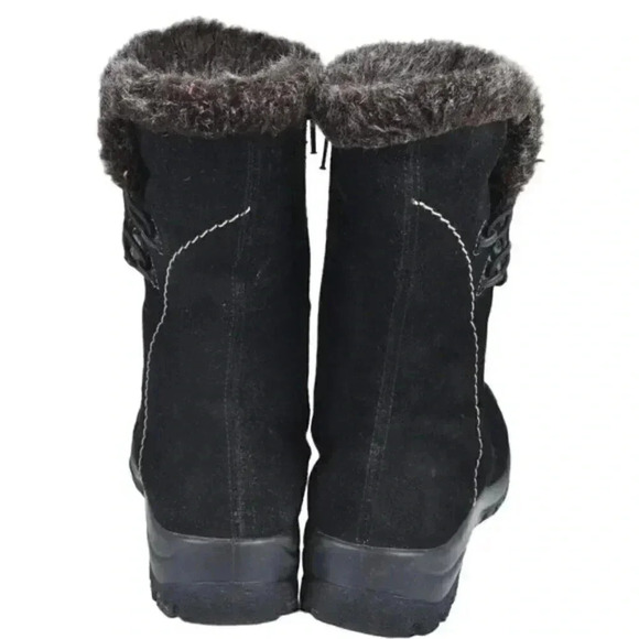 Rieker Suede Winter  Ankle Boots Lined Genuine Leather Black Size 38 - Picture 8 of 12